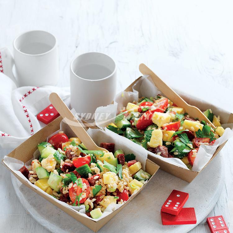 Pineapple, cucumber & chorizo brown rice salad